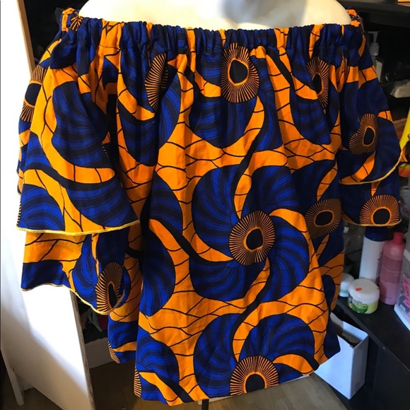 New Ankara print off the shoulder top - Picture 3 of 3